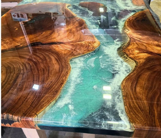 Modern Epoxy Resin Table – Customizable Designs with Natural Wood Accents - resinhomefurniture