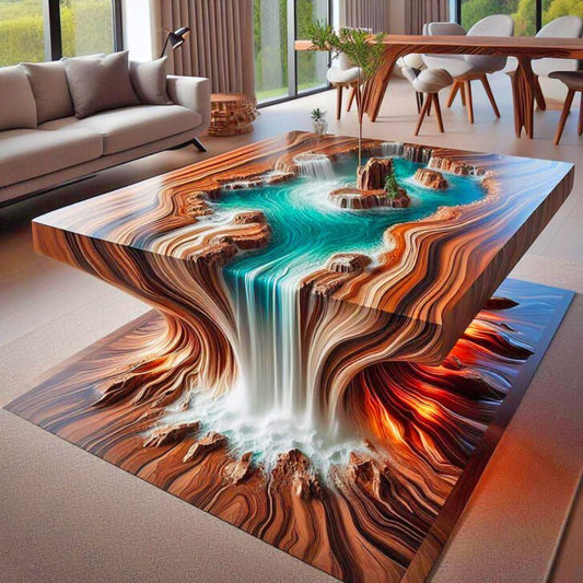 The Beauty and Functionality of Waterfall Resin Tables - resinhomefurniture