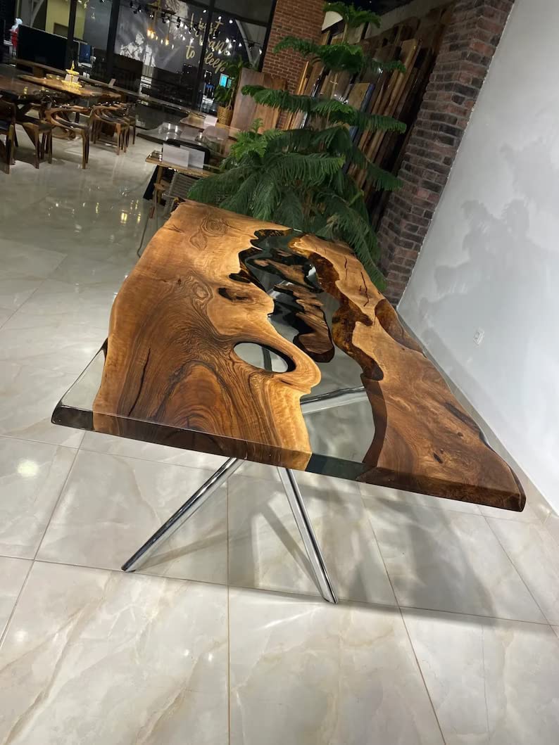 Personalized Large Fully Customised EPOXY Table, Resin River Dining Table Top for 2, 4, 6, 8, Wood Epoxy Coffee Table Top, Living Room Table Top - resinhomefurniture