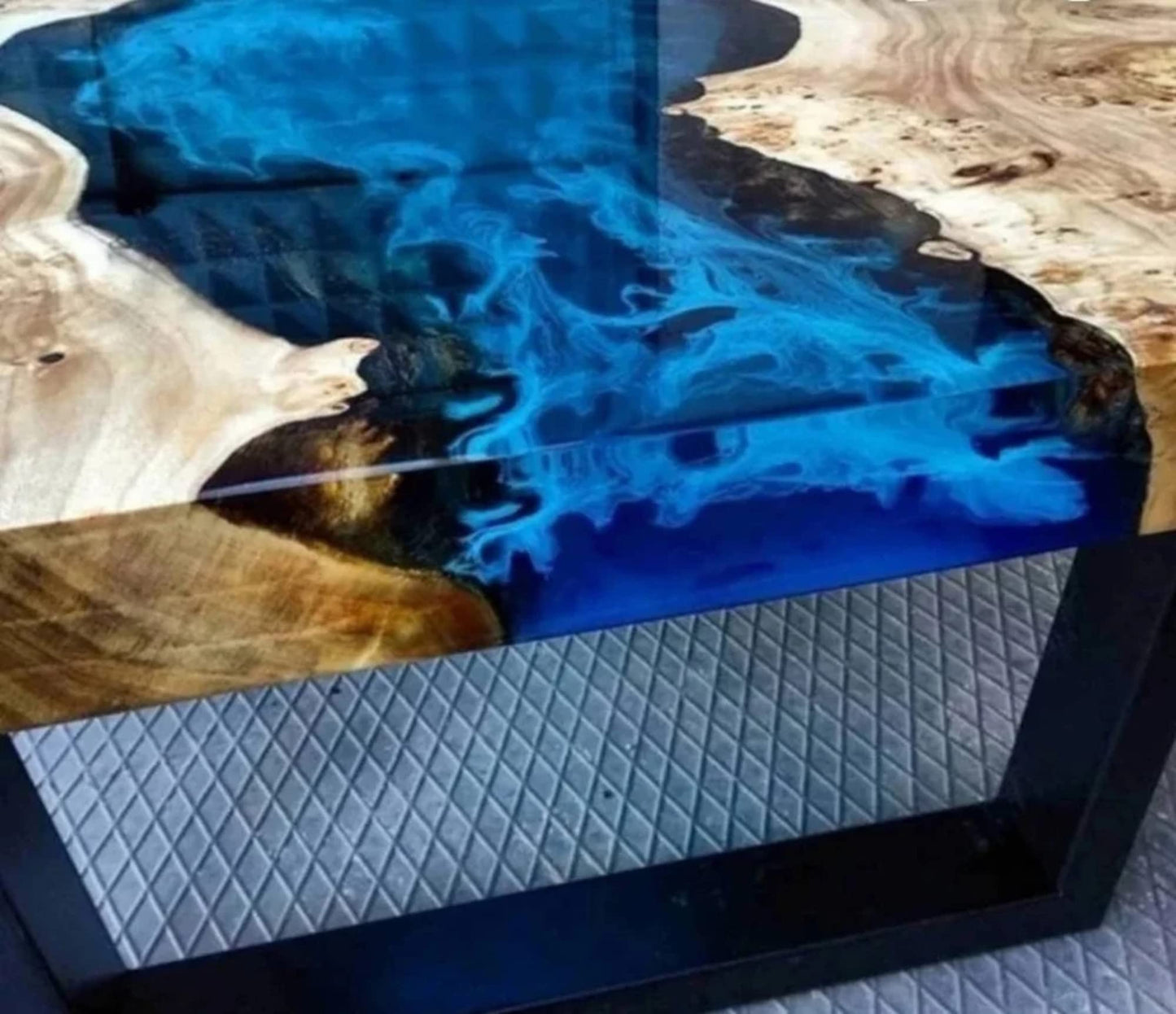 Customized Large EPOXY Table, Resin Dining Table for 2, 4, 6, 8 River Dining Table Top, Smoky River, Wood Epoxy Coffee Table Top, Living Room Table-Tuzech store