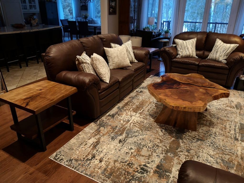 Amish Live Edge Round Coffee Table Dining Table Corner Table Hallway Table Office Table Counter Table Center Table Side Table End Table Bedside Table Home Décor - resinhomefurniture