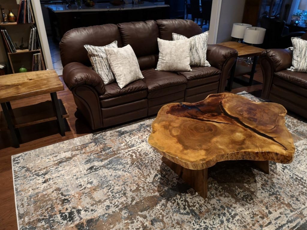 Amish Live Edge Round Coffee Table Dining Table Corner Table Hallway Table Office Table Counter Table Center Table Side Table End Table Bedside Table Home Décor - resinhomefurniture
