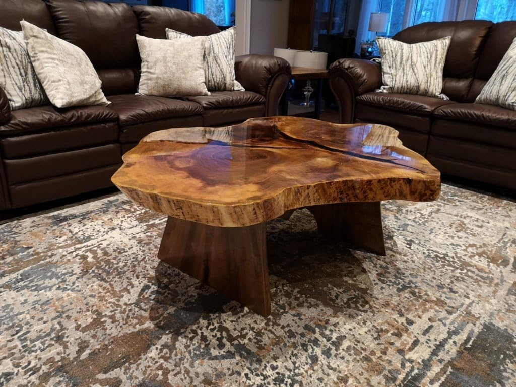 Amish Live Edge Round Coffee Table Dining Table Corner Table Hallway Table Office Table Counter Table Center Table Side Table End Table Bedside Table Home Décor - resinhomefurniture