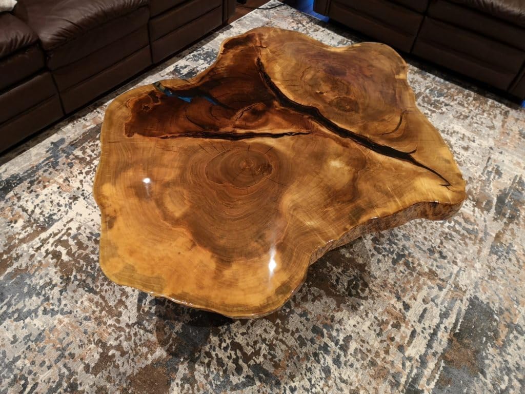 Amish Live Edge Round Coffee Table Dining Table Corner Table Hallway Table Office Table Counter Table Center Table Side Table End Table Bedside Table Home Décor - resinhomefurniture