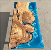 Blue Island Beach Look Epoxy Resin Dining Table Coffee Table End Table Wooden Table Living Room Table Bar Counter Home Décor Side Table Top - resinhomefurniture