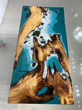 Blue Island Ocean Look Epoxy Resin Dining Table Coffee Table End Table Wooden Table Living Room Table Bar Counter Home Décor Side Table top - resinhomefurniture