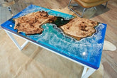 Blue Ocean Feel Table Epoxy Dining Table Resin Coffee Table Ocean Table Living Room Table Epoxy Table Top Bar Counter Home Décor Side Table Top - resinhomefurniture