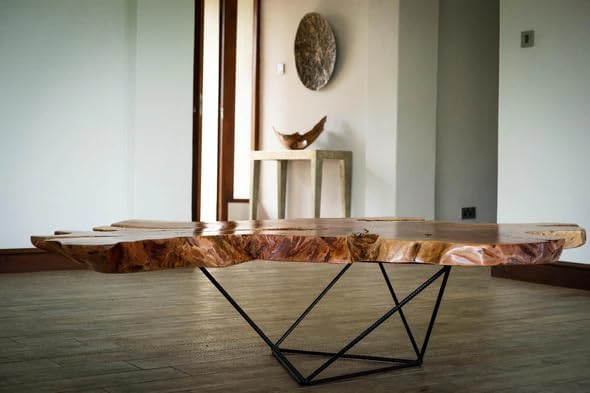 Classic Wood Natural Live Edge Flower Shaped Coffee Table Resin Table Epoxy Dining Table Living Room Table for 2, 4, 6, 8 Wooden Table Bar Counter Patio Table - resinhomefurniture