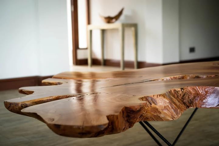 Classic Wood Natural Live Edge Flower Shaped Coffee Table Resin Table Epoxy Dining Table Living Room Table for 2, 4, 6, 8 Wooden Table Bar Counter Patio Table - resinhomefurniture