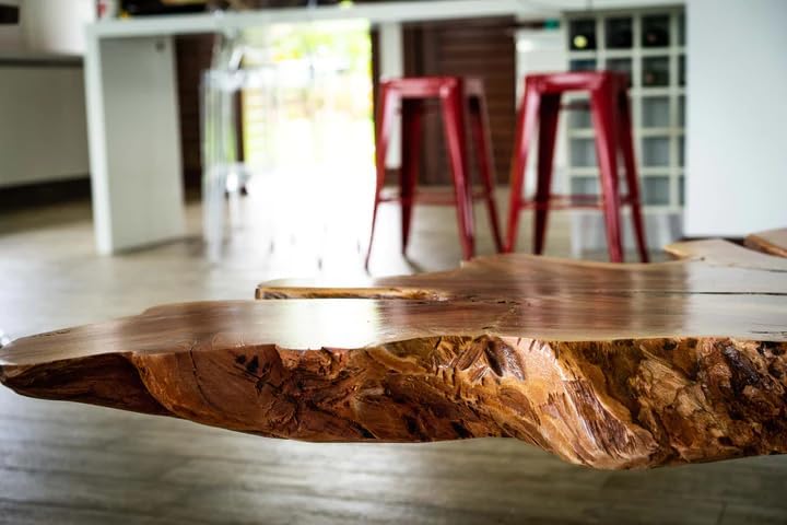 Classic Wood Natural Live Edge Flower Shaped Coffee Table Resin Table Epoxy Dining Table Living Room Table for 2, 4, 6, 8 Wooden Table Bar Counter Patio Table - resinhomefurniture