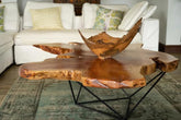 Classic Wood Natural Live Edge Flower Shaped Coffee Table Resin Table Epoxy Dining Table Living Room Table for 2, 4, 6, 8 Wooden Table Bar Counter Patio Table - resinhomefurniture