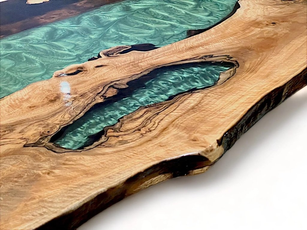 Coastal Green Epoxy Resin Dining Table Console Table Living Room Table Conference Table Patio Table End Table Side Table Coffee Table Bar Counter Table Home Décor - resinhomefurniture