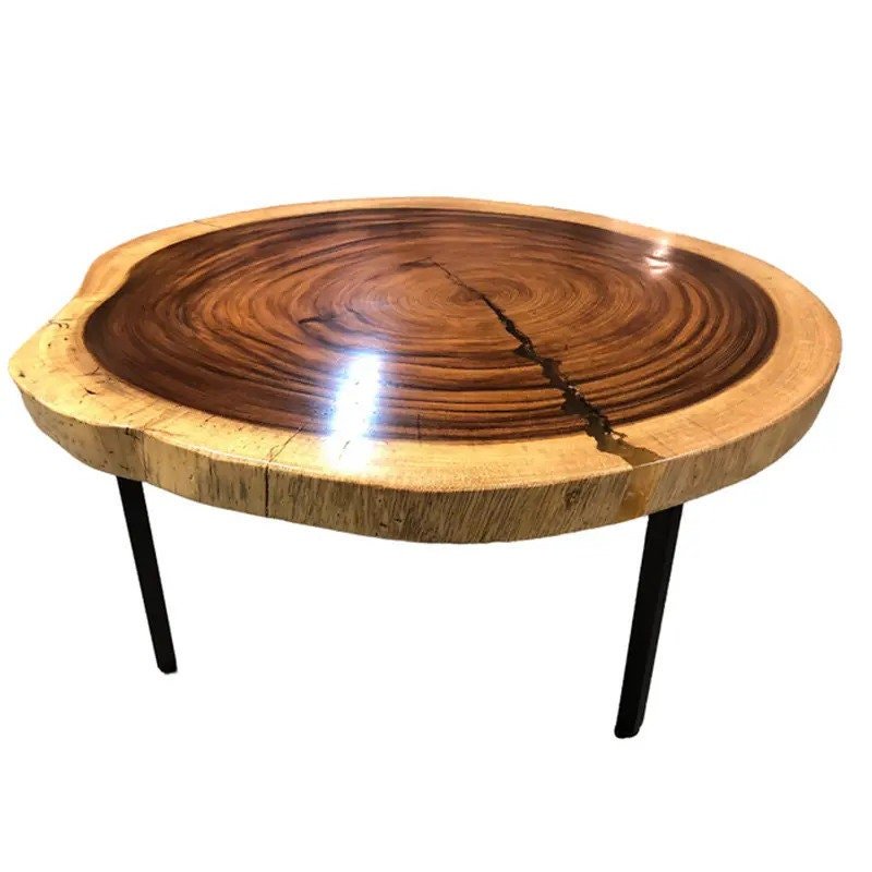 Custom Made Live Edge Round Table Top Dinning Table Coffee Table Side/End Table Top Living Room Table Bar Counter Home Decor - resinhomefurniture