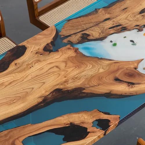 Custom Made Ocean Look Epoxy Realistic Ocean Beach Feel with Waves Table Dining Table Coffee Table End Table Bar Counter Top Living Room Table Wall Art Wooden Table - resinhomefurniture