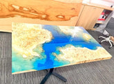Custom Made Unique Wood with Multi Colour Epoxy Resin Table Epoxy Dining Table Coffee Table End Table Bar Counter Top Living Room Table Wall Art Wooden Table - resinhomefurniture