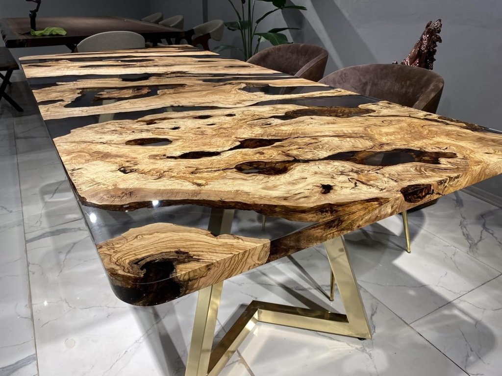 Custom Made Unique Wood with Transparent Black Epoxy Resin Table Epoxy Dining Table Coffee Table End Table Bar Counter Top Living Room Table Wall Art Wooden Table - resinhomefurniture