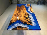 Custom Made Wood Island with Multi River Waves Epoxy Dining Table Coffee Table End Table Bar Counter Top Living Room Table Wall Art Wooden Table Home Décor - resinhomefurniture