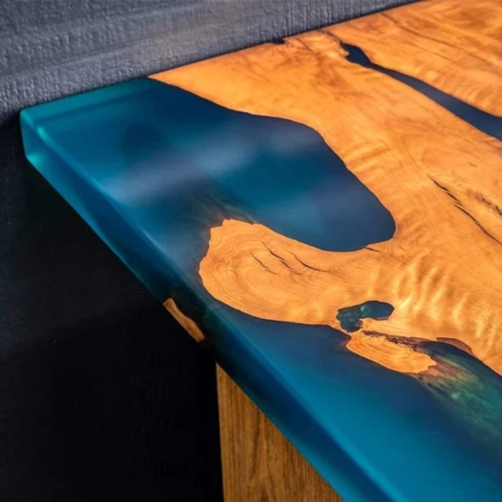 Customizable Luxurious Waterfall Office Desk, Epoxy Dining Table, Epoxy Resin Table, Wood Coffee Table, Epoxy Conference Table, Live Edge. - resinhomefurniture