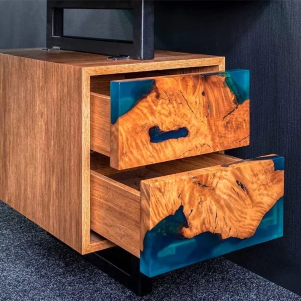 Customizable Luxurious Waterfall Office Desk, Epoxy Dining Table, Epoxy Resin Table, Wood Coffee Table, Epoxy Conference Table, Live Edge. - resinhomefurniture
