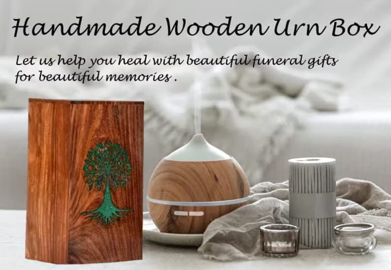 Customizable Resin Urns Adult/Pet Cremation Urns Human Ashes Decorative Wooden Urns for Funeral Urns, Name Can Be Customized - resinhomefurniture
