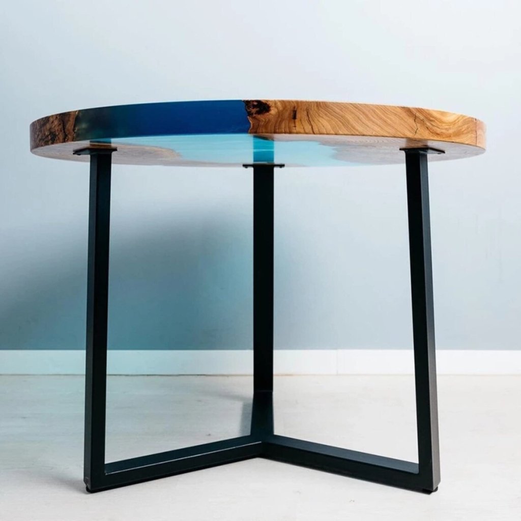 Customized Epoxy Resin, Turquoise Blue Table, Solid Wood Table, Epoxy River Top for 2, 4, 6, 8 Coffee Table Top, Living Room Table, Epoxy Bar Counter - resinhomefurniture