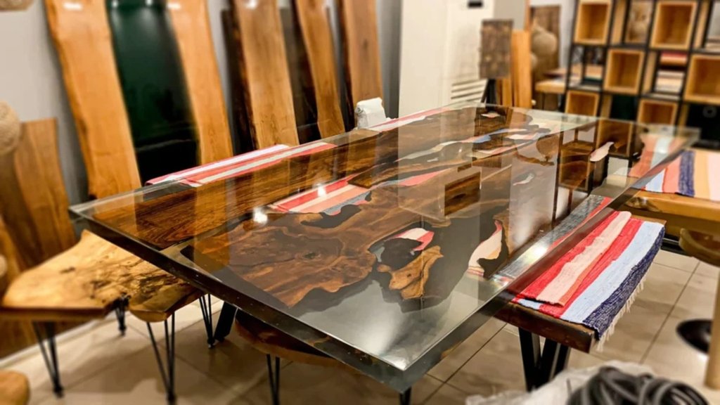 Customized Large Clear EPOXY Table, Resin Dining Table for 2, 4, 6, 8 River Dining Table Top, Wood Epoxy Coffee Table Top, Living Room Table - resinhomefurniture