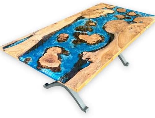 Customized Large Epoxy Table, Blue Island Feel Resin Dining Table for 2, 4, 6, 8, Epoxy Coffee Table, Living Room Table, Home décor - resinhomefurniture