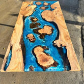 Customized Large Epoxy Table, Blue Island Feel Resin Dining Table for 2, 4, 6, 8, Epoxy Coffee Table, Living Room Table, Home décor - resinhomefurniture