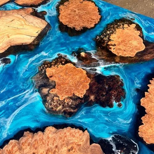 Customized Large Epoxy Table, Blue Island Feel Resin Dining Table for 2, 4, 6, 8, Epoxy Coffee Table, Living Room Table, Home décor - resinhomefurniture