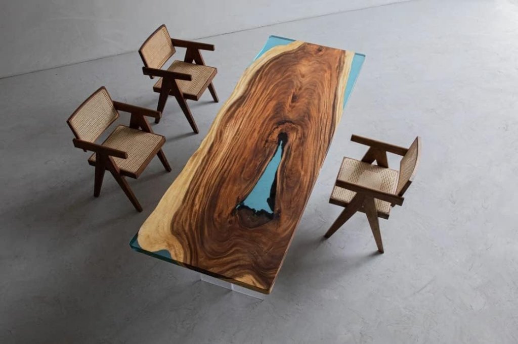 Customized Large Epoxy Table, Blue Resin Dining Table for 2, 4, 6, 8 Mini Lake Table, Epoxy Coffee Table, Living Room Table, Home décor - resinhomefurniture