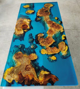 Customized Large Epoxy Table, Classic Blue Transparent Table, Resin Dining Table for 2, 4, 6, 8, Epoxy Coffee Table, Living Room Table, Home décor - resinhomefurniture
