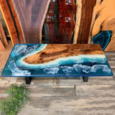 Customized Large Epoxy Table, Classic Ocean Look with Waves, Resin Dining Table for 2, 4, 6, 8, Epoxy Coffee Table, Living Room Table, Home décor - resinhomefurniture