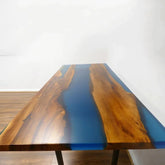 Customized Large Epoxy Table, Classic Wooden Blue, Resin Dining Table for 2, 4, 6, 8, Epoxy Coffee Table, Living Room Table, Home décor - resinhomefurniture