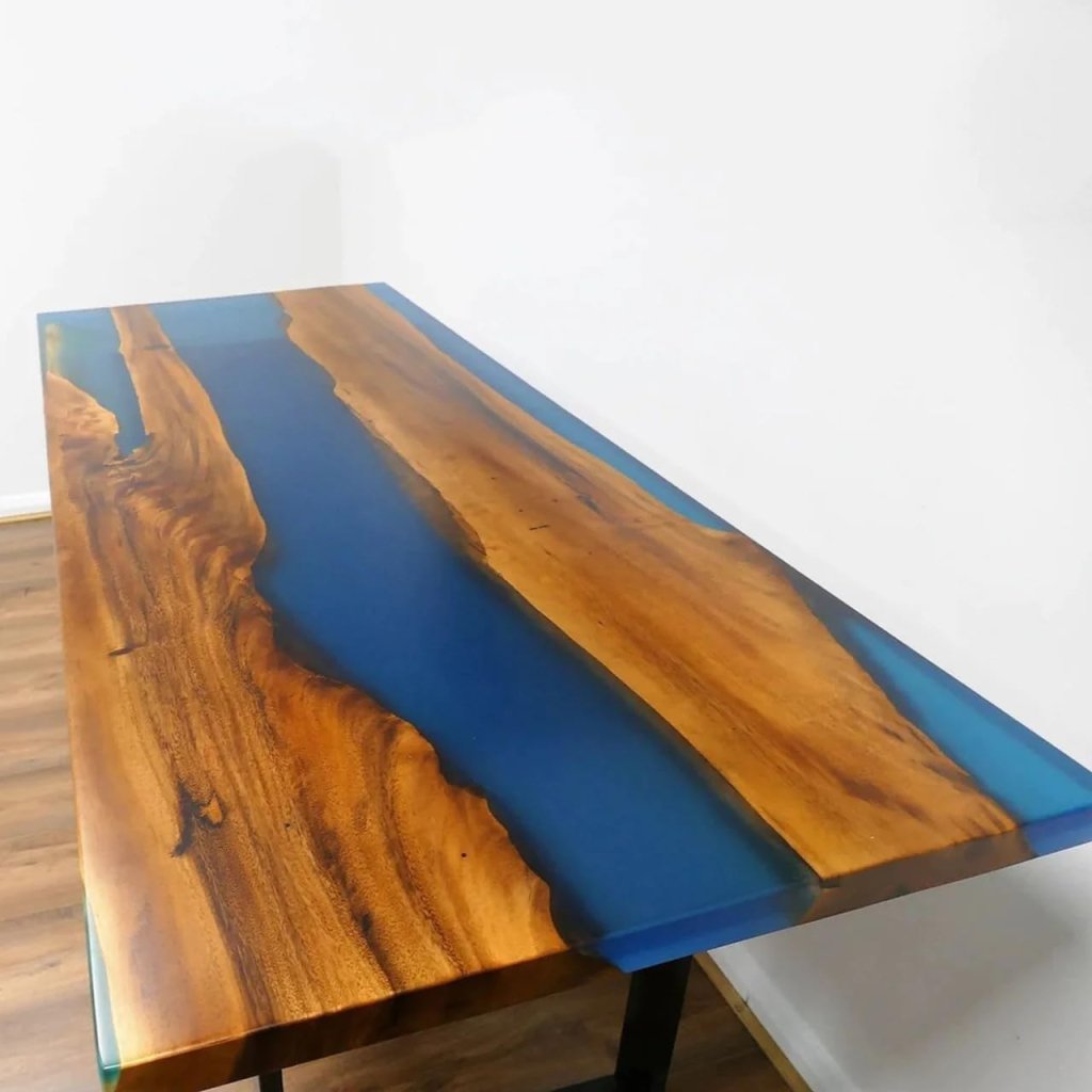 Customized Large Epoxy Table, Classic Wooden Blue, Resin Dining Table for 2, 4, 6, 8, Epoxy Coffee Table, Living Room Table, Home décor - resinhomefurniture
