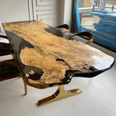 Customized Large Epoxy Table, Clear Resin Dining Table for 2, 4, 6, 8 Black Oval Table, Epoxy Coffee Table, Living Room Table, Home décor - resinhomefurniture