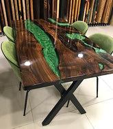 Customized Large Epoxy Table, Clear Resin Dining Table for 2, 4, 6, 8 Green River Table, Epoxy Coffee Table, Living Room Table, Home déco - resinhomefurniture
