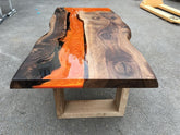 Customized Large Epoxy Table, Clear Resin Dining Table for 2, 4, 6, 8 Lava River Table, Epoxy Coffee Table, Living Room Table, Home décor - resinhomefurniture
