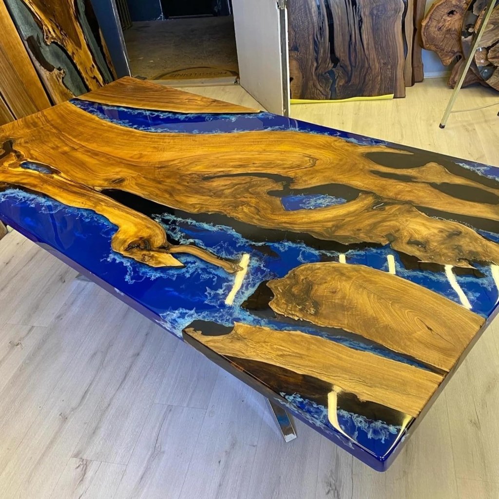Customized Large Epoxy Table, Clear Resin Dining Table for 2, 4, 6, 8 Ocean River Table, Epoxy Coffee Table, Living Room Table, Home décor - resinhomefurniture