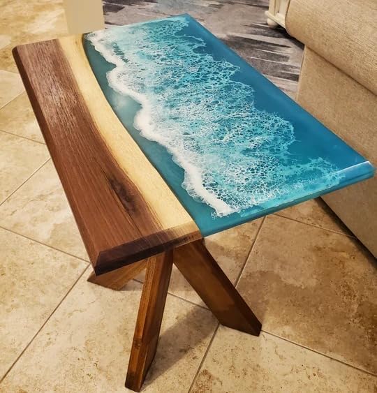 Customized Large Epoxy Table, Clear Resin Dining Table for 2, 4, 6, 8 Ocean Waves Table, Epoxy Coffee Table, Living Room Table, Home déco - resinhomefurniture