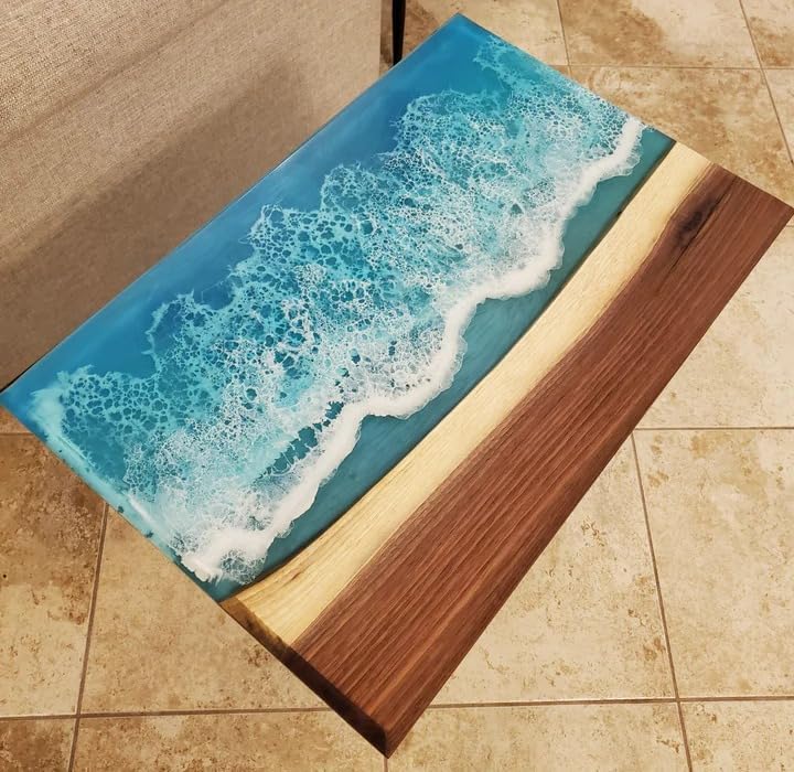 Customized Large Epoxy Table, Clear Resin Dining Table for 2, 4, 6, 8 Ocean Waves Table, Epoxy Coffee Table, Living Room Table, Home déco - resinhomefurniture