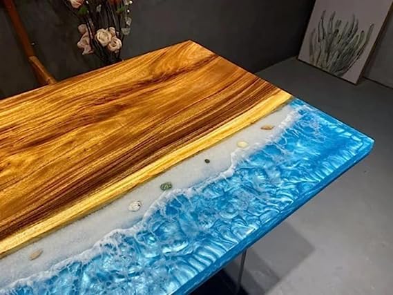 Customized Large Epoxy Table, Clear Wooden Resin, Resin Dining Table for 2, 4, 6, 8, Epoxy Coffee Table, Living Room Table, Home décor - resinhomefurniture