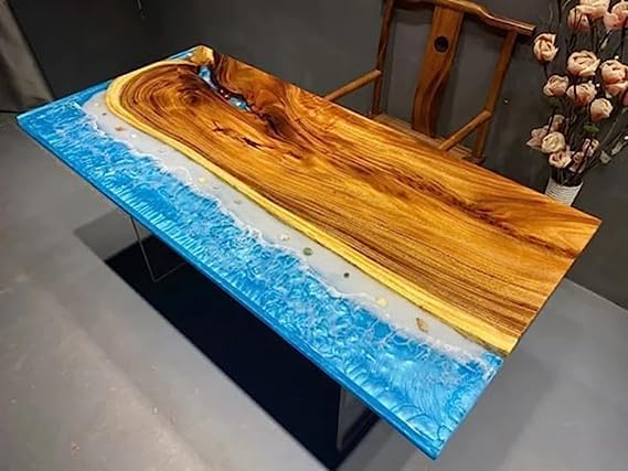 Customized Large Epoxy Table, Clear Wooden Resin, Resin Dining Table for 2, 4, 6, 8, Epoxy Coffee Table, Living Room Table, Home décor - resinhomefurniture