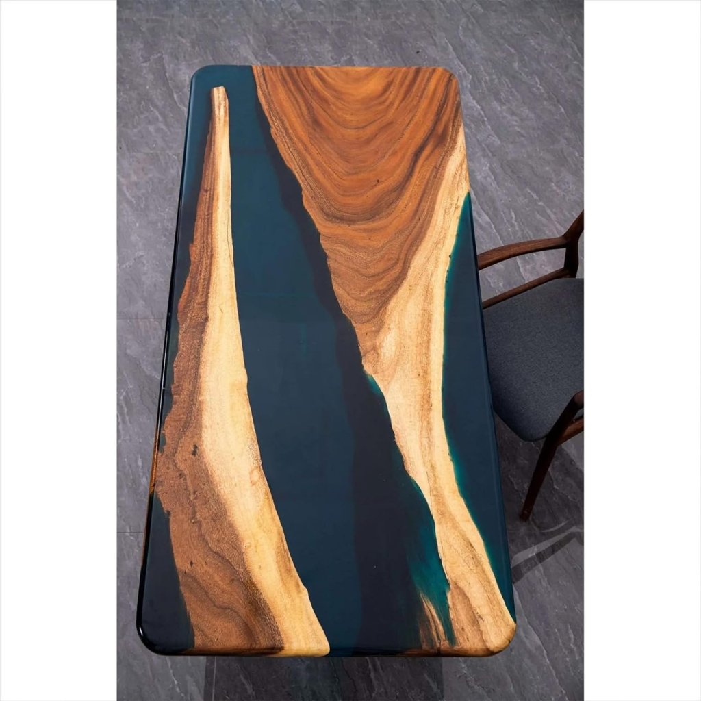 Customized Large Epoxy Table, Dark Blue Epoxy Look, Resin Dining Table for 2, 4, 6, 8, Epoxy Coffee Table, Living Room Table, Home décor - resinhomefurniture