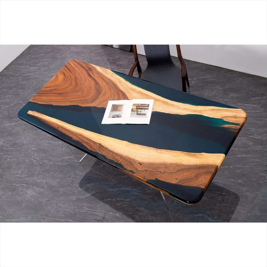 Customized Large Epoxy Table, Dark Blue Epoxy Look, Resin Dining Table for 2, 4, 6, 8, Epoxy Coffee Table, Living Room Table, Home décor - resinhomefurniture