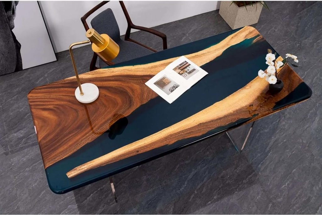 Customized Large Epoxy Table, Dark Blue Epoxy Look, Resin Dining Table for 2, 4, 6, 8, Epoxy Coffee Table, Living Room Table, Home décor - resinhomefurniture