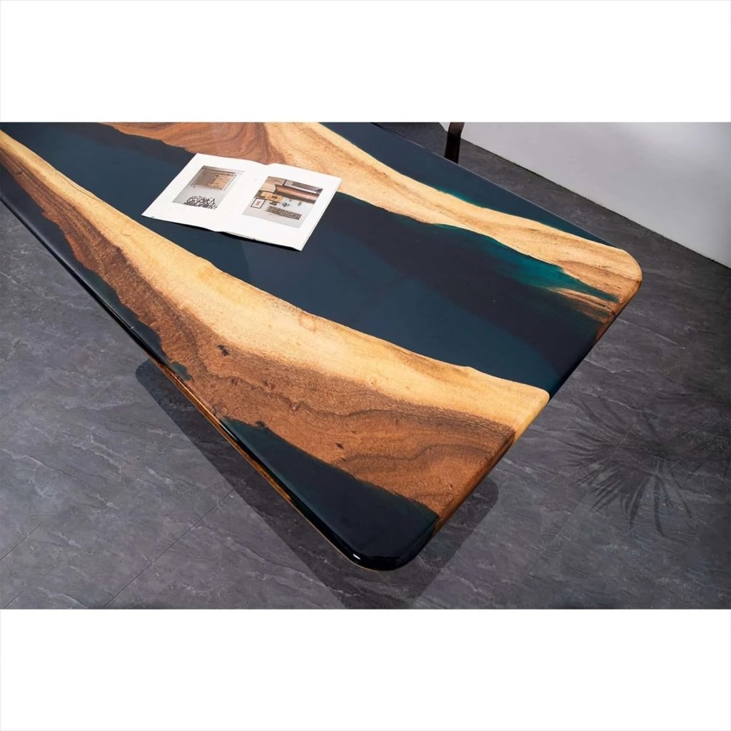 Customized Large Epoxy Table, Dark Blue Epoxy Look, Resin Dining Table for 2, 4, 6, 8, Epoxy Coffee Table, Living Room Table, Home décor - resinhomefurniture