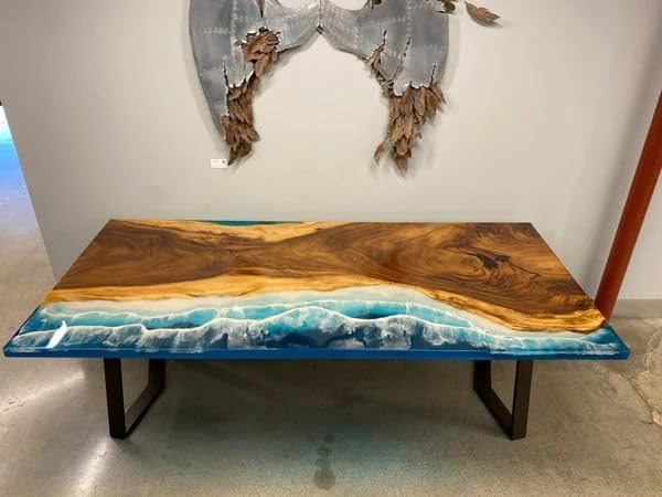 Customized Large Epoxy Table, Ocean Waves Look, Resin Dining Table for 2, 4, 6, 8, Epoxy Coffee Table, Living Room Table, Home décor - resinhomefurniture