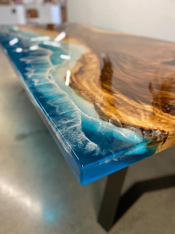 Customized Large Epoxy Table, Ocean Waves Look, Resin Dining Table for 2, 4, 6, 8, Epoxy Coffee Table, Living Room Table, Home décor - resinhomefurniture