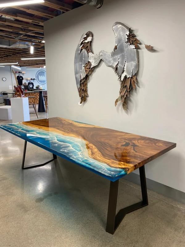 Customized Large Epoxy Table, Ocean Waves Look, Resin Dining Table for 2, 4, 6, 8, Epoxy Coffee Table, Living Room Table, Home décor - resinhomefurniture