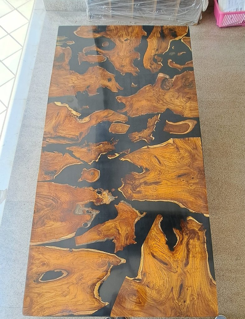 Customized Large Epoxy Table, Resin Dining Table for 2, 4, 6, 8 Glosy Black Table, Epoxy Coffee Table, Living Room Table, Home décor - resinhomefurniture